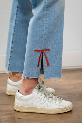 MOTHER Rambler Zip Slice Hover Fray Jeans