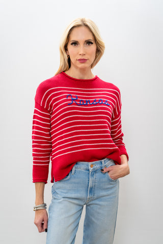 PINKPINEAPPLE KU Red Sweater w/ Script