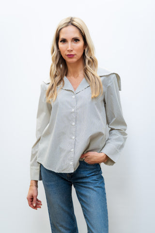 SOFIE THE LABEL Striped Collar Blouse