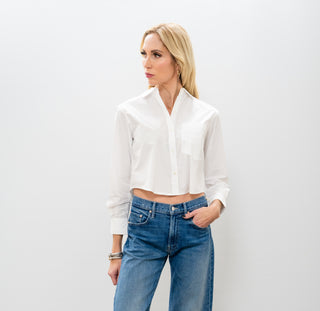 RAILS Ramy Cropped White Blouse