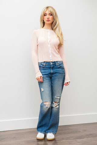 ROSIE POSIE Lace Trim Knit Cardi