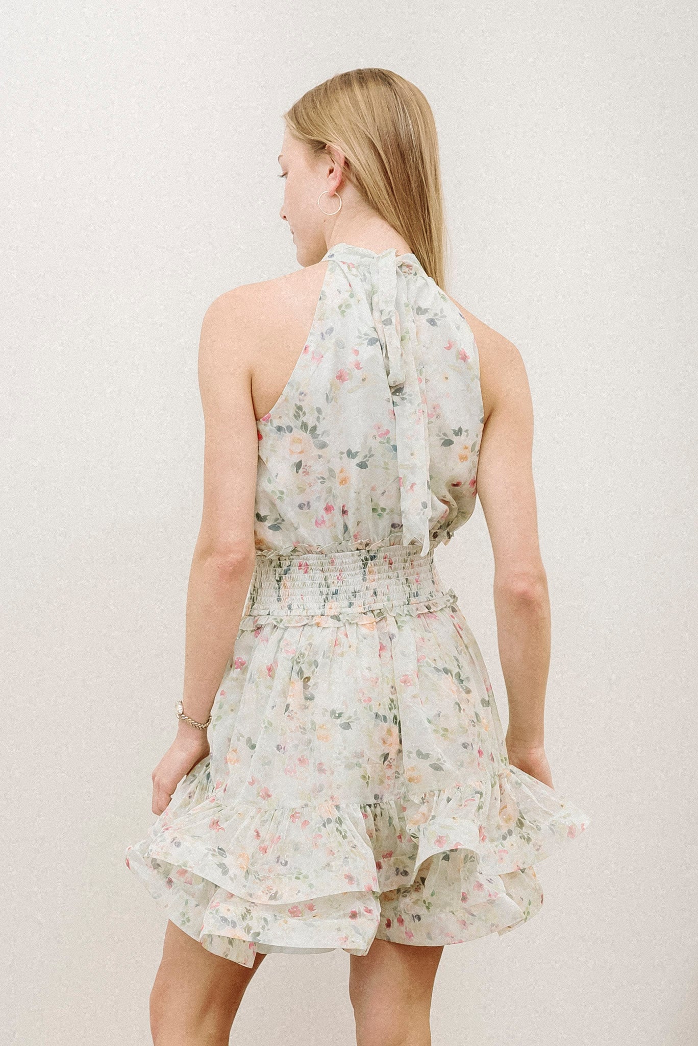 elliatt tess halter mini dress Tess Floral Halter Dress in Black
