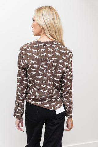 RAILS Ivory Horses Kate Blouse