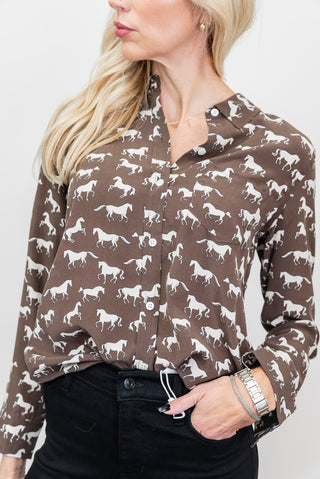 RAILS Ivory Horses Kate Blouse