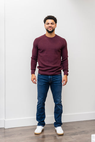 MIZUMI Burgandy Crew Neck Sweater