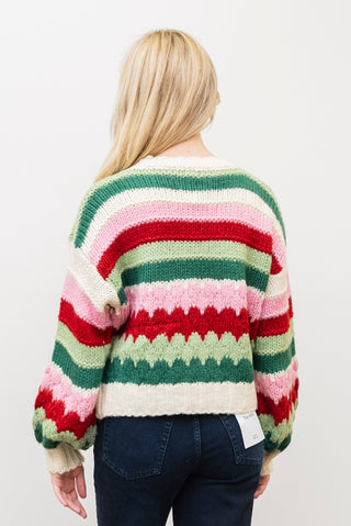 DREAMERS BY DEBUT Multi Stripe Sweater