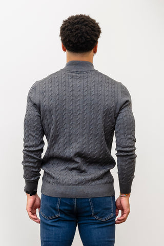 MIZUMI 1/4 Zip Cable Knit Sweater