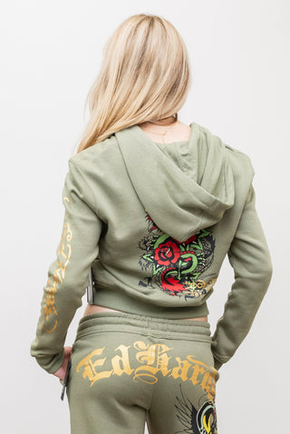 ED HARDY Dragon Heart Boxy Zip Hoody