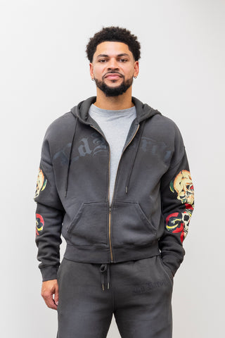 ED HARDY Skulls Boxy Zip Hoody