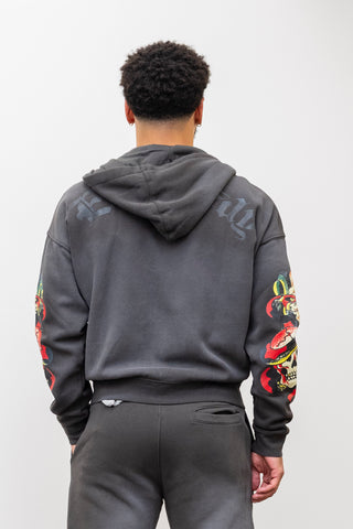 ED HARDY Skulls Boxy Zip Hoody