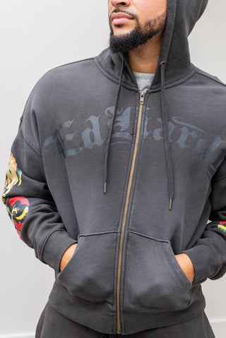ED HARDY Skulls Boxy Zip Hoody