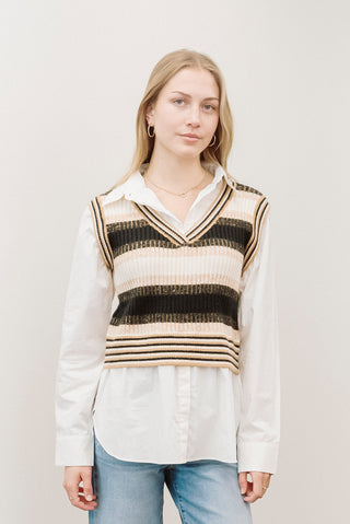 ELAN Beige Vest/Shirt Combo