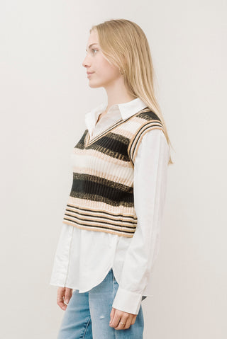 ELAN Beige Vest/Shirt Combo