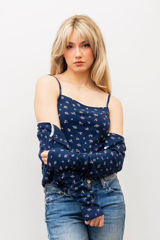 ROSIE POSIE Floral Knit Cardi/Tank