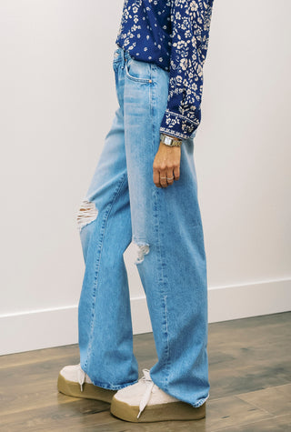MOTHER Dodger Sneak Ripped Jeans