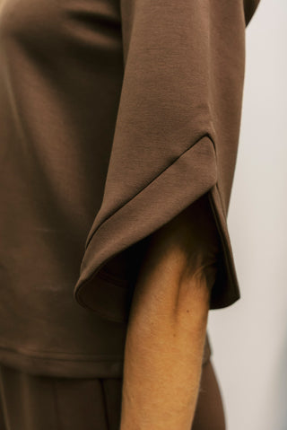 P CILL 3/4 Flare Sleeve Round Neck Top