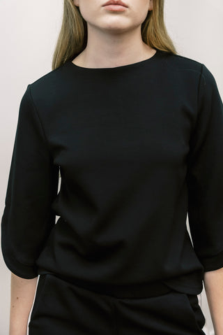 P CILL 3/4 Flare Sleeve Round Neck Top